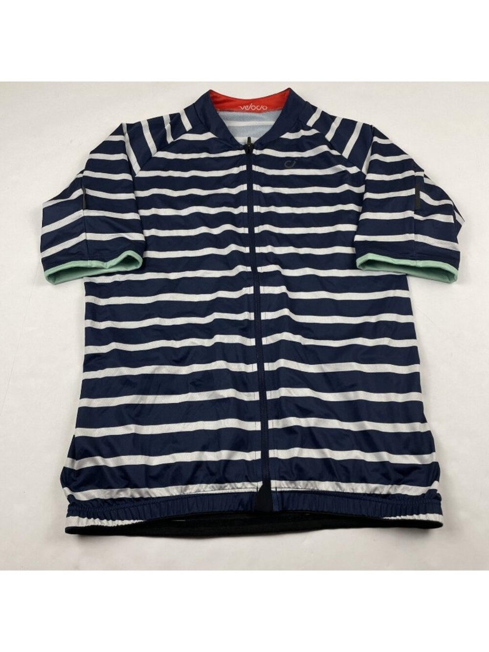 Velocio Breton SE Cycling Jersey Men’s L Striped Full Zip Short Sleeve